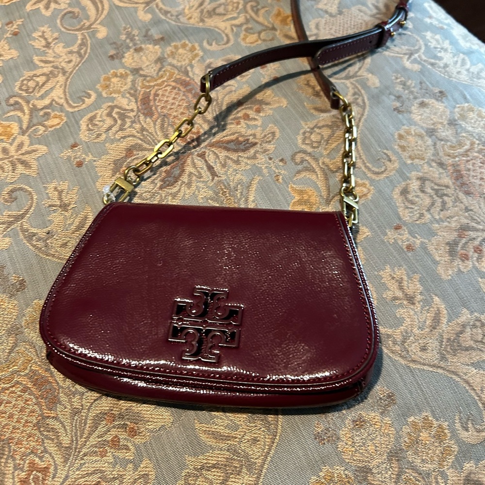 Tory Burch Landon Purse with Magnetic Closure OXBLOOD